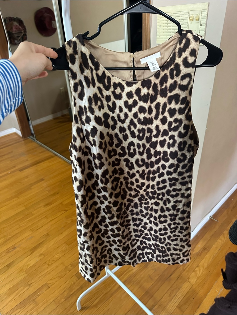H&M Leopard Print Sleeveless Shift Dress - Beige/Brown
